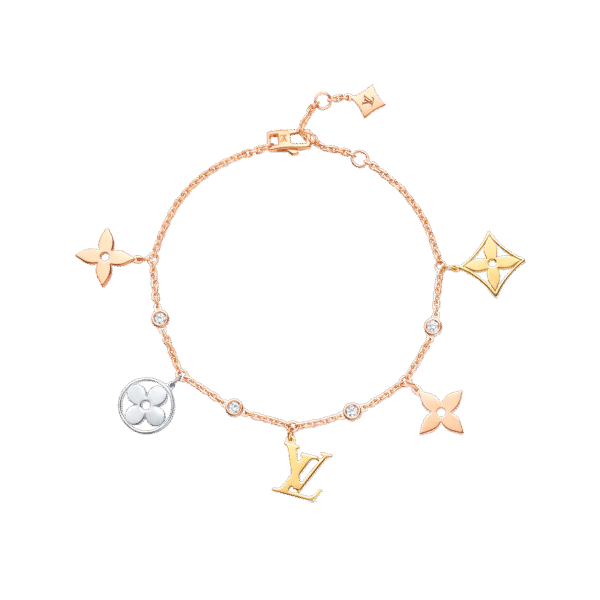 00A2573F-5977-3058-B275-5209A0D823B6.png Idylle Blossom Charms Bracelet, 3 Golds And Diamonds