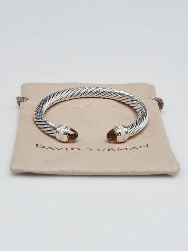 0148928B-00F1-7D3F-8607-FE4FEEB49CF1.jpg Classic Cable Bracelet Sterling Silver and Citrine with Diamonds, 7mm