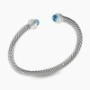 019E2EE2-108C-0211-3518-75141B94377A.jpg Classic Cable Bracelet Sterling Silver with Blue Topaz and Diamonds, 5mm