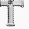 Chevron Cross Pendant Sterling Silver with Black Diamonds