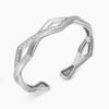 Zig Zag Stax??Two Row Cuff Bracelet Sterling Silver with Diamonds, 13mm