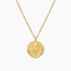 Initial Charm Necklace 18K Yellow Gold with Diamond V