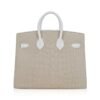 Limited Edition Birkin 20 Faubourg Sellier Bag Neige (Snow) White Matte Alligator