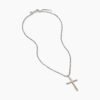 Crossover Cross Necklace Sterling Silver with 18K Yellow Gold, 35.6mm