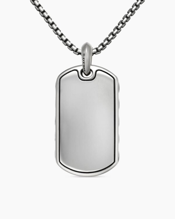 Sculpted Cable Tag Sterling Silver, 42mm