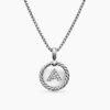 Initial Charm Necklace Sterling Silver with Diamond A