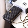 Chanel 1112 Black Medium Size 2.55 Lambskin Leather Flap Bag