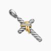 0396C75C-79EF-8D57-05D7-29552FFBD48B.jpg X Cross Pendant Sterling Silver with 18K Yellow Gold and Diamonds