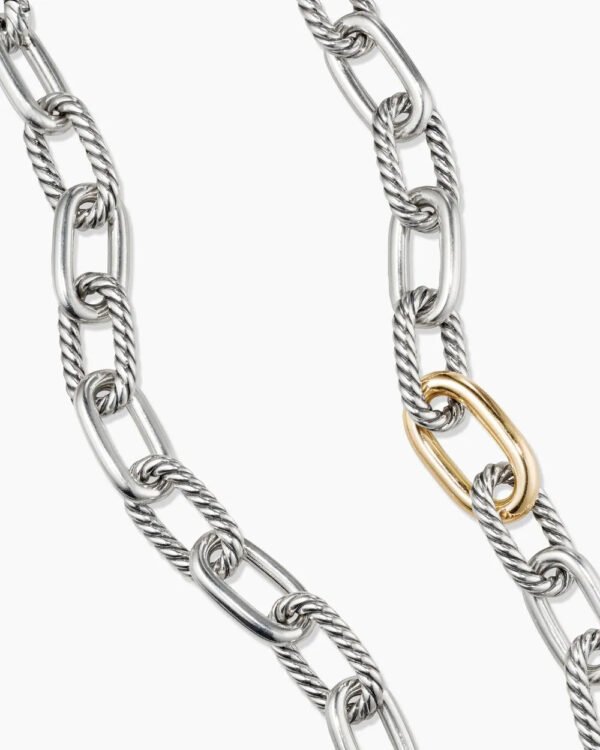 043D924F-9AC4-F78D-81F8-E71813BC9E35.jpg DY Madison® Chain Necklace Sterling Silver with 18K Yellow Gold, 11mm
