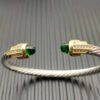 5mm Cable Bracelet with Peridot & Diamond Accents