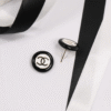 CCE611 24P Black White Buttons Round Enamel Stud Earring For Women