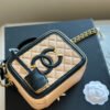 CHANEL Grained Calfskin CC Filigree Vanity Clutch With Chain