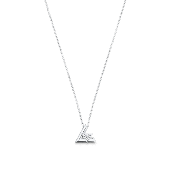 Volt One Small Pendant, White Gold And Diamond