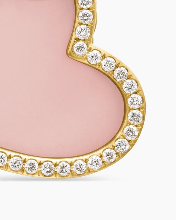 DY Elements&reg; Heart Amulet 18K Yellow Gold with Pink Opal and Diamonds