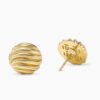 Sculpted Cable Stud Earrings 18K Yellow Gold, 14mm
