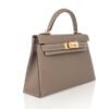 Kelly 20 Mini Sellier Bag Etoupe Limited Edition Epsom Gold Hardware