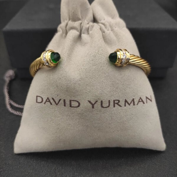 Classic Cablespira&reg; Bracelet 18K Yellow Gold with Peridot and Diamonds, 5mm