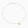 Initial Charm Necklace 18K Yellow Gold with Diamond Q