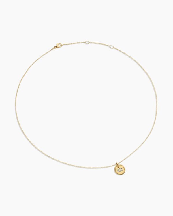 Initial Charm Necklace 18K Yellow Gold with Diamond Q