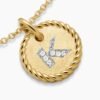Initial Charm Necklace 18K Yellow Gold with Diamond K