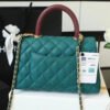 071FD183-BA13-CB92-1327-C4B0FE4445E4.jpg Chanel Medium Flap Bag With Top Handle Teal For Women, Womens Handbags, Shoulder And Crossbody Bags 9in/23cm A92990