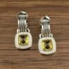 077E0D12-15F6-9094-67B6-86E0B2E7CBED.jpg Albion® Drop Earrings Sterling Silver with Yellow Onyx and Diamonds