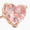 Chatelaine&reg; Heart Stud Earrings 18K Rose Gold with Morganite, 8mm