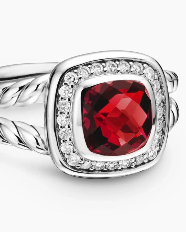 090BFB3D-10EB-B6E2-93D1-1B9F7480B46E.jpg Petite Albion® Ring Sterling Silver with Garnet and Diamonds - 6