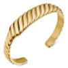 Sculpted Cable Contour Bracelet Sterling Gold, 12.9mm