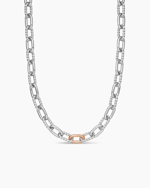 DY Madison&reg; Chain Necklace Sterling Silver with 18K Rose Gold, 8.5mm