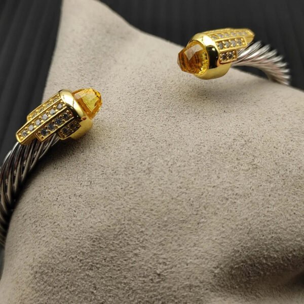 09933F83-4352-8086-1ABD-D9B8B84C4772.jpg 5mm Cable Bracelet with Citrine & Diamond Accents