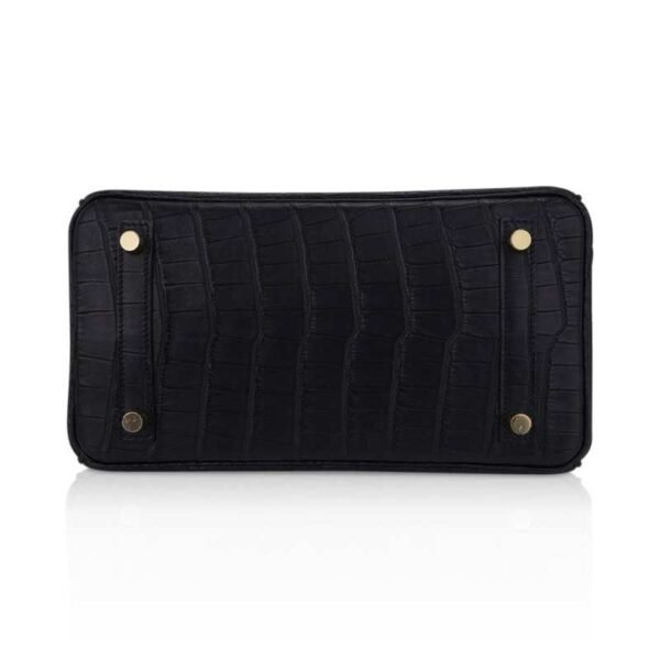 Birkin 25 Bag Black Matte Alligator with Gold Hardware