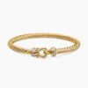Buckle Cablespira&reg; Bracelet 18K Yellow Gold with Diamonds, 5mm