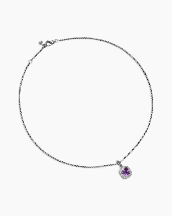 0C263ED1-1D63-346B-2E9C-A66DCA6FB938.jpg Petite Albion® Pendant Necklace Sterling Silver with Amethyst and Diamonds