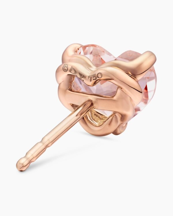 Chatelaine&reg; Heart Stud Earrings 18K Rose Gold with Morganite, 8mm