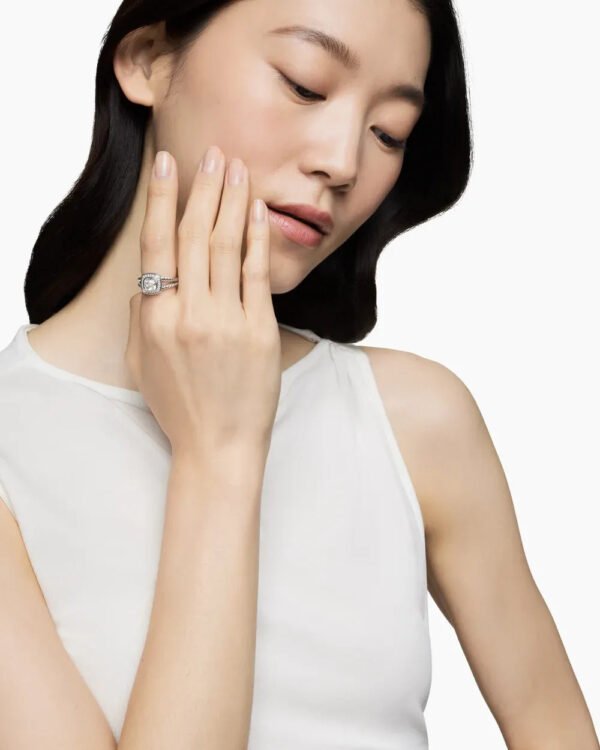 Petite Albion&reg; Ring Sterling Silver with White Topaz and Diamonds - 6