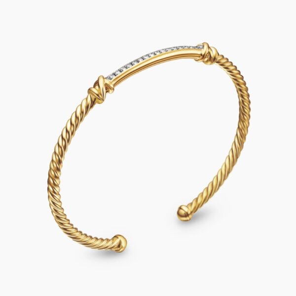 0D6A7462-33E0-8C33-1829-D2B0DC2CF4E7.jpg Petite Helena Cablespira® Station Bracelet 18K Yellow Gold with Diamonds, 3mm