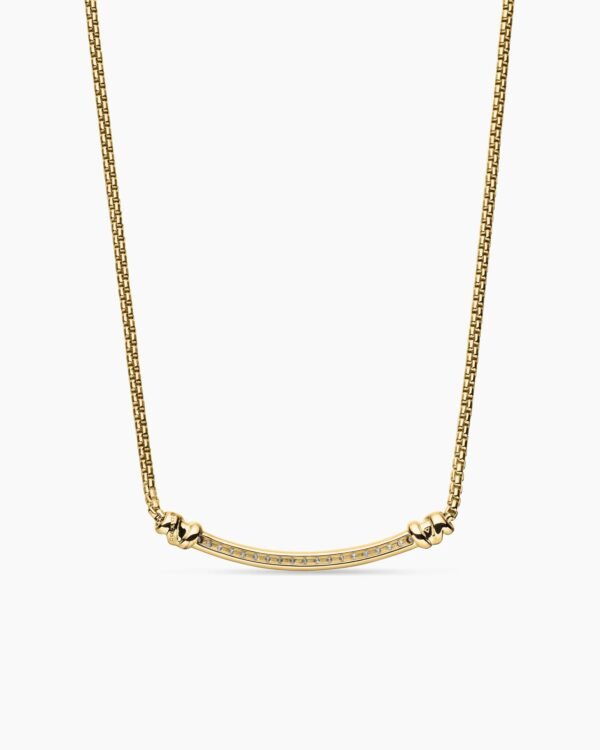 Petite Helena Wrap Station Necklace 18K Yellow Gold with Diamonds, 29mm