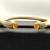7mm Cable Bracelet with Citrine & Diamond Accents