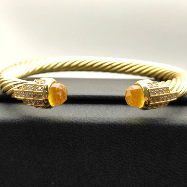 7mm Cable Bracelet with Citrine & Diamond Accents