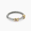 1028FEA4-7DB2-BAC6-9825-D7C3B51B8441.jpg Petite Helena Wrap Band Ring Sterling Silver with 18K Yellow Gold and Diamonds, 4mm