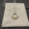 David Yurman Helena Round Pendant Necklace in Sterling Silver and 18K Yellow Gold with Diamonds