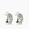 1063C725-D5F8-6023-7816-F1F02431B9AE.jpg Crossover Shrimp Earrings Sterling Silver with 14K Yellow Gold, 23mm