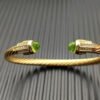 Cable Bracelet with Peridot & Diamond Accents  5mm