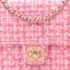 Tweed Resin Quilted Mini Heart Square Flap Pink White
