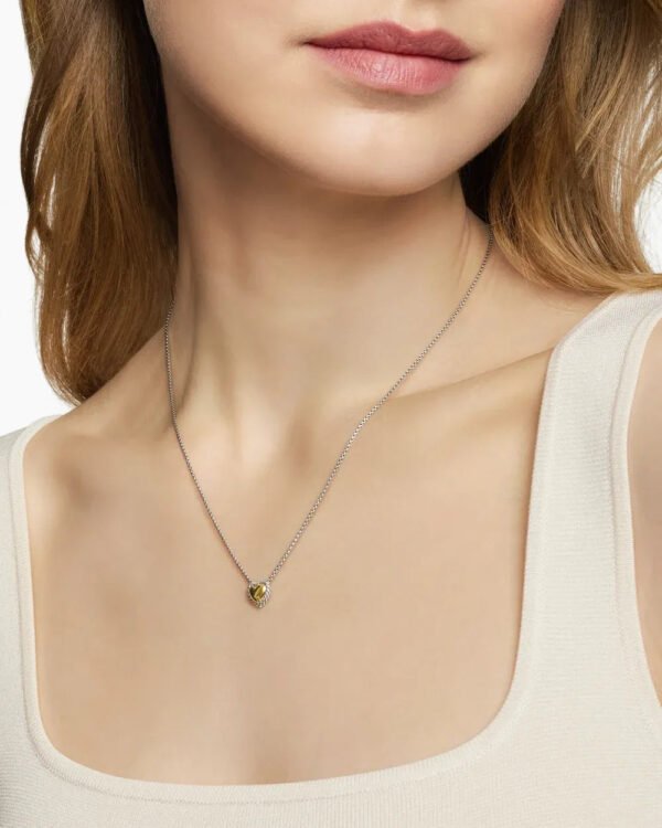 Cable Collectibles&reg; Cookie Classic Heart Necklace Sterling Silver with 18K Yellow Gold, 8.5mm