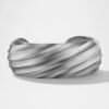 Cable Cuff Bracelet in 18k White Gold, 24mm