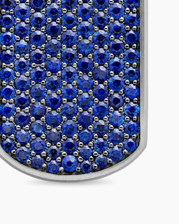 127E0384-3989-FAD4-6A9A-B8C501535FD4.jpg Chevron Tag Sterling Silver with Sapphires, 27mm