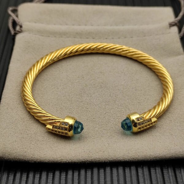 128AF992-3A7C-6DA6-D75A-9CC76CB20802.jpg Cable Bracelet with Aquamarine & Diamond Accents 5mm
