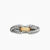 Cable Loop Band Ring Sterling Silver with 18K Yellow Gold - 6